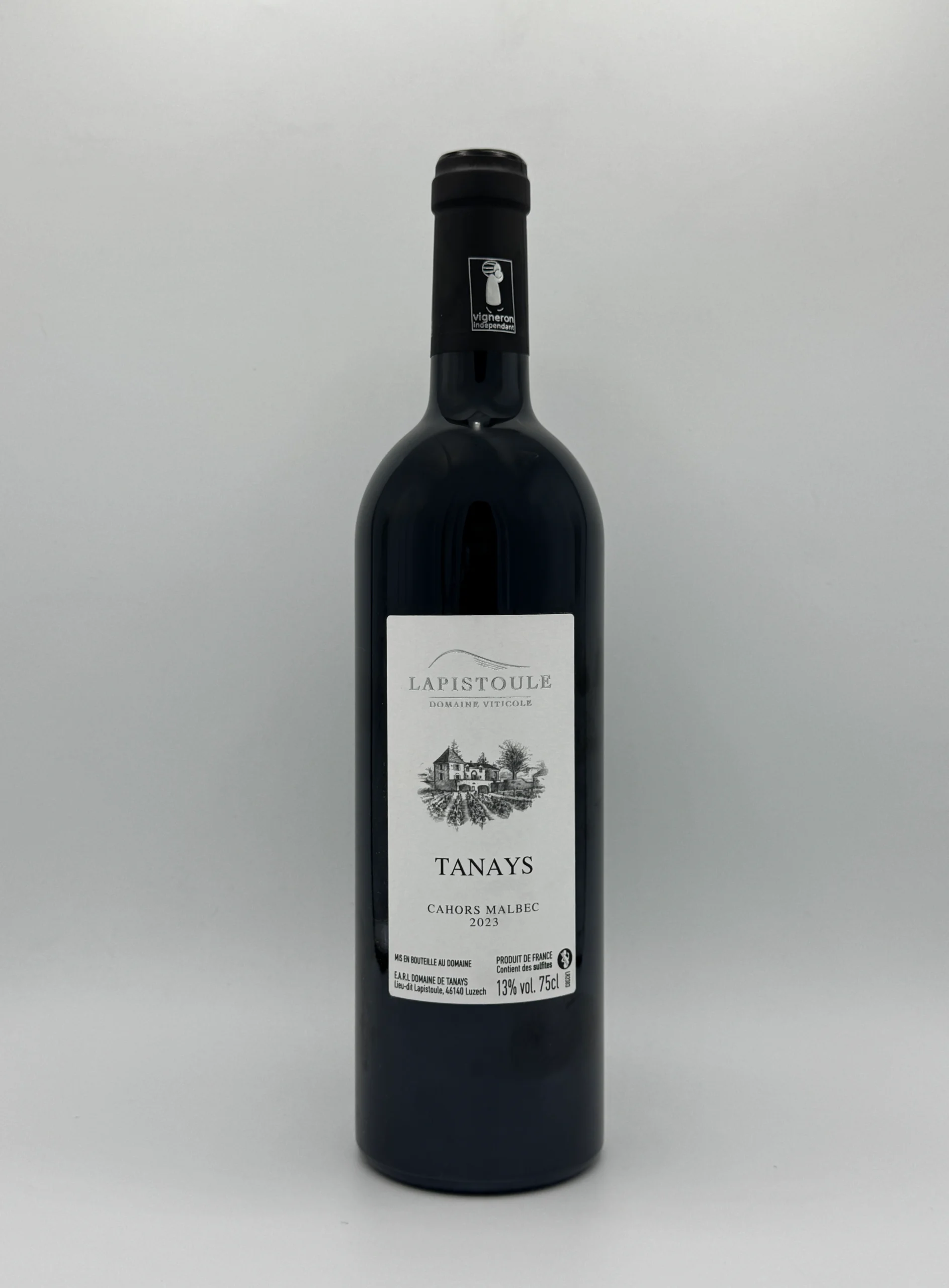 Bouteille Cuvée Tanays - AOP Cahors 100% Malbec, vin de garde du Domaine de Lapistoule